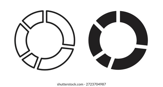 Donut Chart Icons Vektorsammlung für Webdesigns. Flache Symbole