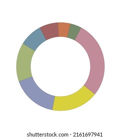 A donut chart with segment - Graphics illustration - data vector, concept of the dashboard - icon , desaturated color 