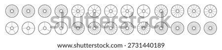 donut chart segments collection wheel diagrams set outline 