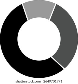 Vetor de Dados de Anel Mínimo de Silhueta de Gráfico de Rosca