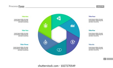 Donut chart with six sections
