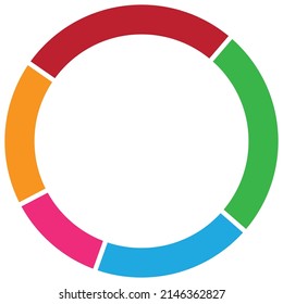 A donut chart with un equal parts - Chart illustration - icon , vector 