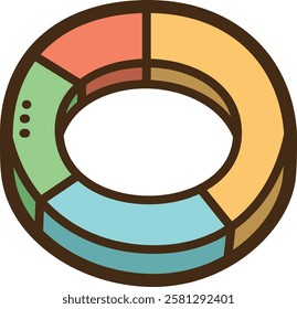 Donut chart vector doodle illustration and graphic
