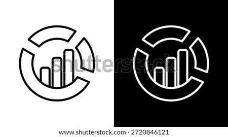 Donut Chart White Icon Set Vector