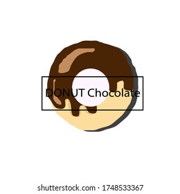 donut chocolate catoon illustration vector