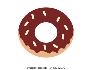 Donut with chocolate coating and colored confectionery.