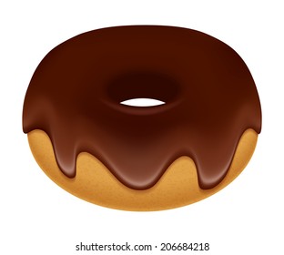 Donut with chocolate frosting.