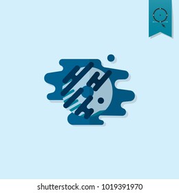 Donut with Chocolate Glaze. Dessert Icon in Simple, Minimalistic and Modern Flat Design Style for Candy Shop. Monochrome color