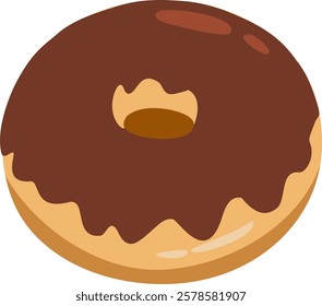 Donut with chocolate glaze vector