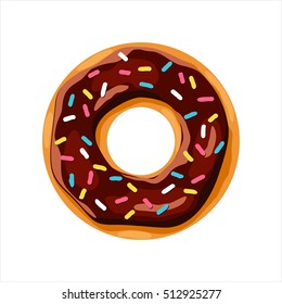 donut with chocolate glaze.  vector