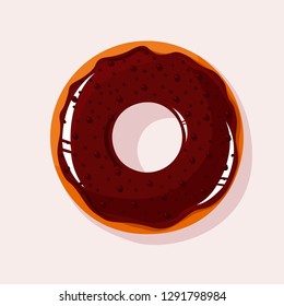 donut with chocolate glaze vector illustration