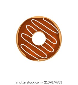 Salto con hielo de chocolate y rociadores de color. Ilustración del vector aislada en fondo blanco