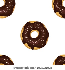 Donut with chocolate icing pattern