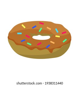 donut with chocolate icing, vector illustration