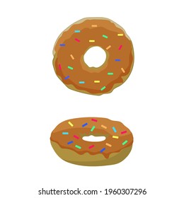donut with chocolate icing, vector illustration