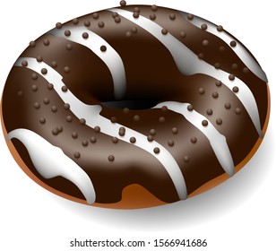 Donut with chocolate icing.Vector illustration.