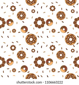 Donut chocolate pattern with white backgroung