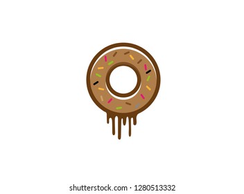 donut with chocolate and sprinkles on the top logo