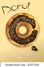 Donut with chocolate and sugar