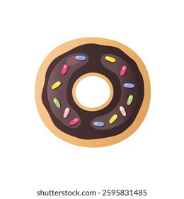 Donut with chocolate vector graphic