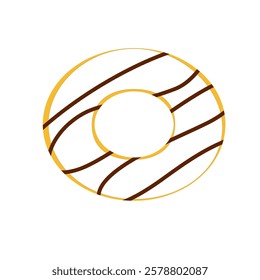 donut chocolate white isolated. chocolate donut vector. sweets for coffee shops and restaurants.