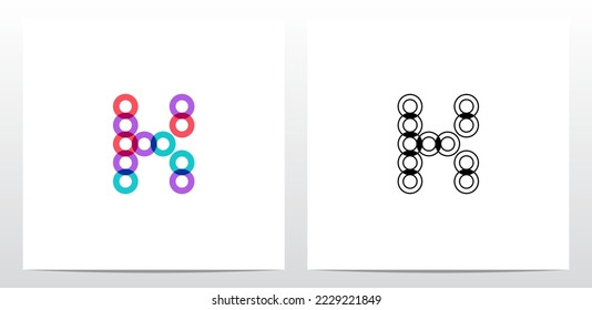 Donut Circle Overlay Letter Logo Design K