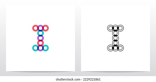 Donut Circle Overlay Letter Logo Design I