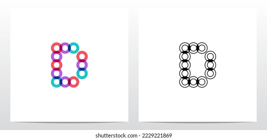 Diseño de logotipo de la carta de superposición del círculo del donut