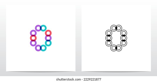 Donut Circle Overlay Letter Logo Design O