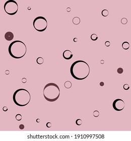 Donut Classical Calm Vector Background. Pink Round Light Dark Modern Style Simple Art. Curves Bagel Purple Retro Elegant Circles Modern Design. Black Bordo Oval Pastel Minimal Modern Art Pattern.