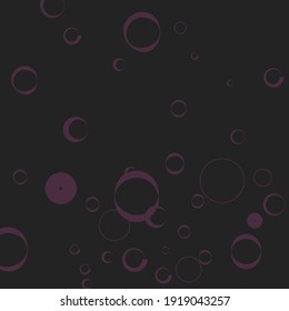 Donut Classical Violet Background. Pink Oval Calm Light Modern Style Simple Art. Curves Grey Purple Strict Dark Minimal Modern Art Pattern. Bagel Black Retro Round Elegant Circles Modern Design.
