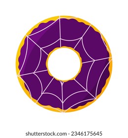 donut cobweb halloween sweet round icon element