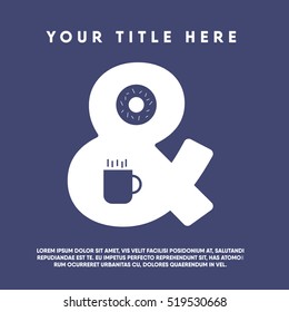 donut and coffee combo concept. donut icon. coffee mug icon. vector illustration. eps 10.