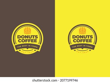 donut coffee crown cafe logo