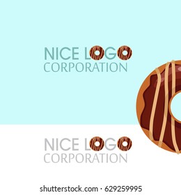 Donut and coffee cup design. Donut logo.