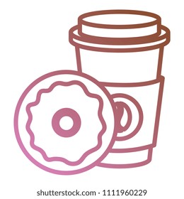 donut with coffee cup and plastic container