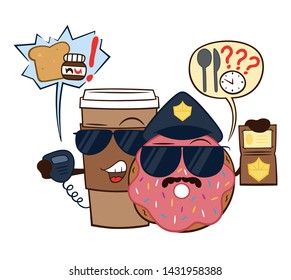 Donut and Coffee Hunger Police 