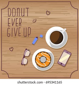 Donut and coffee vector illustration
