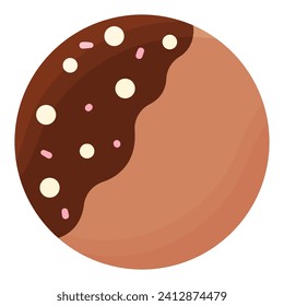 donut color day chocolate cream food icon element vector illustration