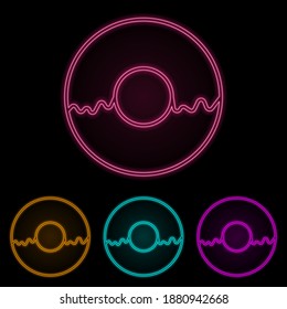 donut color neon set. Simple thin line, outline vector of web icons for ui and ux, website or mobile application