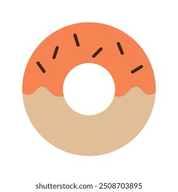 Donut colored flat icon isolated vector clipart