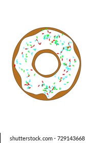 Donut With Colored Sugar Beads Above Homer Simpson