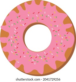 Donut auf bunte Süßglasur