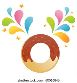 donut with colorful splash