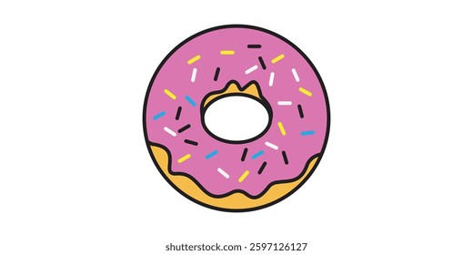 Donut coloring pages for kids. Trace and color donuts. Outline illustration. Cute donut coloring page outline. Trace donuts