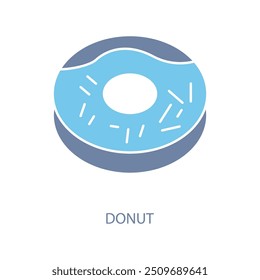 Icono de línea de concepto de donut. Ilustración de elemento simple. diseño de símbolo de contorno de concepto de dona.