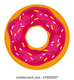 Donut with confectionery on a white background