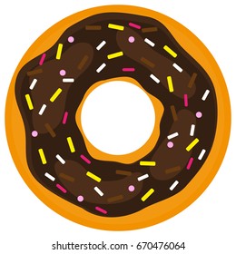 Donut with confectionery on a white background