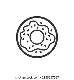 Donut contour style fast food vector icon