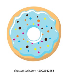 Donut Cream vector cartoon illustration Blue